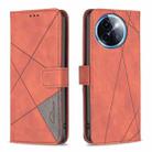 For vivo Y200i 5G / Y38 5G Magnetic Buckle Rhombus Texture Leather Phone Case(Brown) - 1