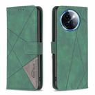 For vivo Y200i 5G / Y38 5G Magnetic Buckle Rhombus Texture Leather Phone Case(Green) - 1