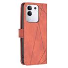 For vivo Y29 4G Magnetic Buckle Rhombus Texture Leather Phone Case(Brown) - 3