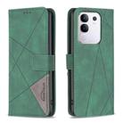 For vivo Y29 4G Magnetic Buckle Rhombus Texture Leather Phone Case(Green) - 1