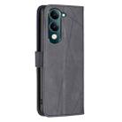 For vivo Y29S 5G Global / Y04 5G Global Magnetic Buckle Rhombus Texture Leather Phone Case(Black) - 3