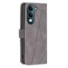 For vivo Y29S 5G Global / Y04 5G Global Magnetic Buckle Rhombus Texture Leather Phone Case(Grey) - 3