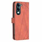 For vivo Y29S 5G Global / Y04 5G Global Magnetic Buckle Rhombus Texture Leather Phone Case(Brown) - 3