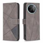 For vivo Y39 5G Magnetic Buckle Rhombus Texture Leather Phone Case(Grey) - 1