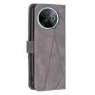 For vivo Y39 5G Magnetic Buckle Rhombus Texture Leather Phone Case(Grey) - 3