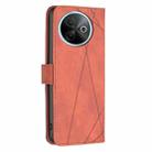 For vivo Y39 5G Magnetic Buckle Rhombus Texture Leather Phone Case(Brown) - 3
