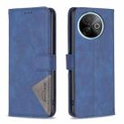 For vivo Y39 5G Magnetic Buckle Rhombus Texture Leather Phone Case(Blue) - 1