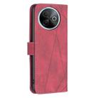 For vivo Y39 5G Magnetic Buckle Rhombus Texture Leather Phone Case(Red) - 3