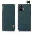 For Nothing Phone 2 KHAZNEH Nappa Top Layer Cowhide Leather Phone Case(Green) - 1