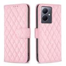 For vivo Y78 5G Diamond Lattice Wallet Flip Leather Phone Case(Pink) - 1