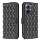 For vivo Y78 5G Diamond Lattice Wallet Flip Leather Phone Case(Black) - 1