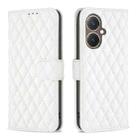 For vivo Y27 4G Diamond Lattice Wallet Flip Leather Phone Case(White) - 1