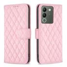 For vivo Y200 5G Diamond Lattice Wallet Flip Leather Phone Case(Pink) - 1