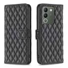 For vivo Y200 5G Diamond Lattice Wallet Flip Leather Phone Case(Black) - 1