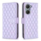 For vivo Y03 4G Global Diamond Lattice Wallet Flip Leather Phone Case(Purple) - 1