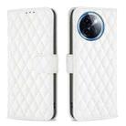 For vivo Y200i 5G / Y38 5G Diamond Lattice Wallet Flip Leather Phone Case(White) - 1