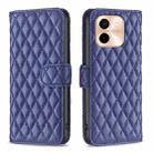 For vivo Y28 4G Diamond Lattice Wallet Flip Leather Phone Case(Blue) - 1