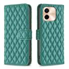 For vivo Y28 4G Diamond Lattice Wallet Flip Leather Phone Case(Green) - 1