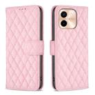 For vivo Y28 4G Diamond Lattice Wallet Flip Leather Phone Case(Pink) - 1