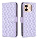 For vivo Y28 4G Diamond Lattice Wallet Flip Leather Phone Case(Purple) - 1