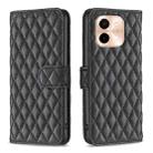 For vivo Y28 4G Diamond Lattice Wallet Flip Leather Phone Case(Black) - 1