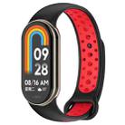 For Xiaomi Mi Band 8 Two Color Nail Buckle Silicone Watch Band(Black Red) - 1