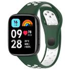 For Redmi Watch 3 Lite / Watch 3 Active Two Color Silicone Watch Band(Dark Green White) - 1