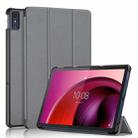 For Lenovo Tab M10 5G 10.6 3-folding Leather Smart Tablet Case(Grey) - 1