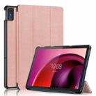 For Lenovo Tab M10 5G 10.6 3-folding Leather Smart Tablet Case(Rose Gold) - 1