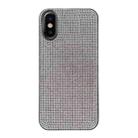 For iPhone XS / X Solid Color Diamond TPU Phone Case(Silver) - 1