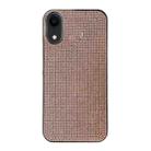 For iPhone XR Solid Color Diamond TPU Phone Case(Rose Gold) - 1