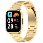 For Redmi Watch 3 Lite / Watch 3 Active 2 in 1 Three-bead Metal Watch Band with Watch Frame(Gold) - 1