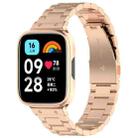 For Redmi Watch 3 Lite / Watch 3 Active 2 in 1 Three-bead Metal Watch Band with Watch Frame(Rose Gold) - 1