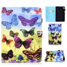 For Huawei MatePad T8 Sewing Thread Horizontal Painted Flat Leather Case with Pen Cover & Anti Skid Strip & Card Slot & Holder(Colorful Butterfly) - 1