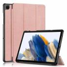 For Samsung Galaxy Tab A9 Plus 3-folding Leather Smart Tablet Case(Rose Gold) - 1