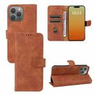 For iPhone 15 Pro Skin Feel Magnetic Flip Leather Phone Case(Brown) - 1