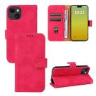 For iPhone 15 Plus Skin Feel Magnetic Flip Leather Phone Case(Rose Red) - 1