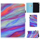 For Lenovo Tab M10 Plus TB-X606F Sewing Thread Horizontal Painted Flat Leather Case with Pen Cover & Anti Skid Strip & Card Slot & Holder & Wake-up / Sleep Function(Colorful Marble) - 1