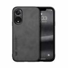 For OPPO A78 4G Skin Feel Magnetic Leather Back Phone Case(Dark Grey) - 1