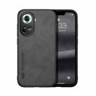 For OPPO Reno11 5G Global Skin Feel Magnetic Leather Back Phone Case(Dark Grey) - 1