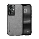 For OPPO Reno11 F 5G Global Skin Feel Magnetic Leather Back Phone Case(Light Grey) - 1