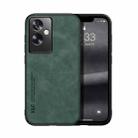 For OPPO A2 Skin Feel Magnetic Leather Back Phone Case(Green) - 1