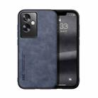 For OPPO A2 Skin Feel Magnetic Leather Back Phone Case(Blue) - 1