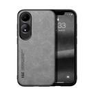 For OPPO A60 Skin Feel Magnetic Leather Back Phone Case(Light Grey) - 1