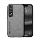 For OPPO K12 Skin Feel Magnetic Leather Back Phone Case(Light Grey) - 1