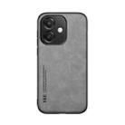 For OPPO A3x 5G India Skin Feel Magnetic Leather Back Phone Case(Light Grey) - 2