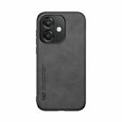 For OPPO A3x 5G India Skin Feel Magnetic Leather Back Phone Case(Dark Grey) - 2