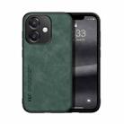 For OPPO A3x 5G India Skin Feel Magnetic Leather Back Phone Case(Green) - 1