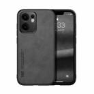 For OPPO Reno13 F 5G Skin Feel Magnetic Leather Back Phone Case(Dark Grey) - 1