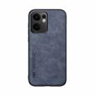 For OPPO Reno13 F 5G Skin Feel Magnetic Leather Back Phone Case(Blue) - 2